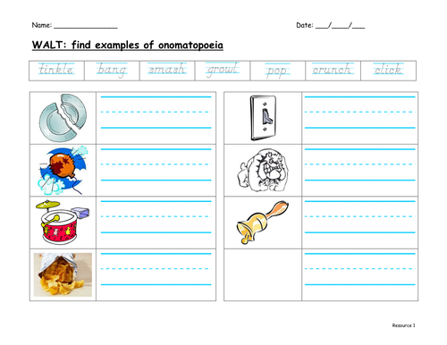 Worksheets Onomatopoeia Worksheet onomatopoeia by f8f1 teaching resources tes worksheet doc