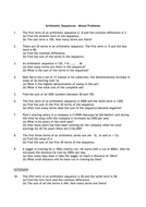 A level Maths: Arithmetic Sequences worksheet | Teaching Resources