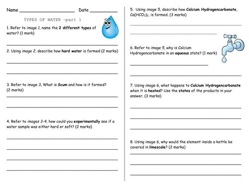 Water Chemistry (Hard and Soft Water and effects) | Teaching Resources