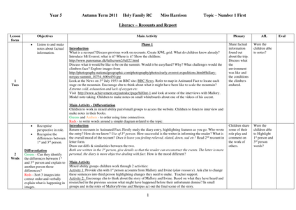 Features of a recount year 3 picture