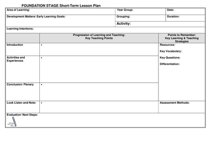 Eyfs Lesson Plan Template Teaching Resources - Bank2home.com