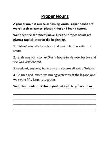 Proper Nouns | Teaching Resources