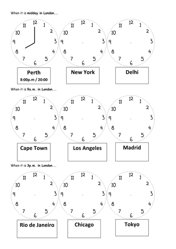 time zones by rafiab - Teaching Resources - TES