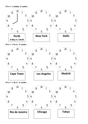 time zones by rafiab teaching resources tes