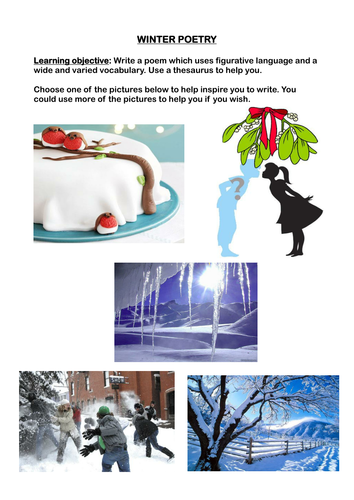 Writing a winter poem - images to help | Teaching Resources