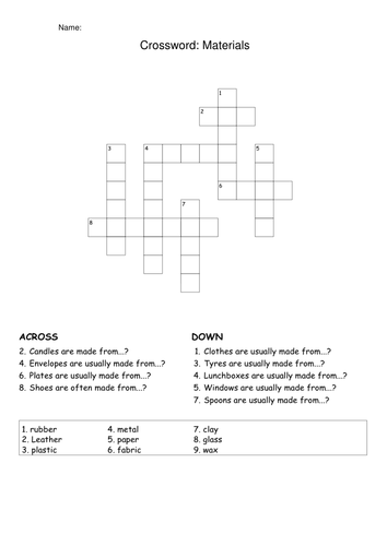 work or school assignment for short daily themed crossword