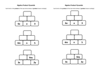 (79 Pyramids.docx  Microsoft Word) Product Worksheet KB, Algebra algebra worksheet tes