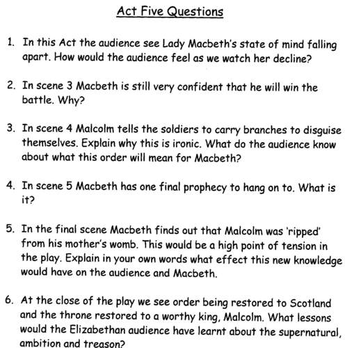 Macbeth Act 2 Questions