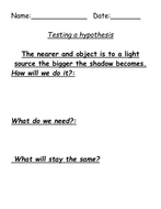 A shadow investigation sheet | Teaching Resources