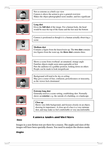 Non-fiction - camera angles and colour connotation | Teaching Resources