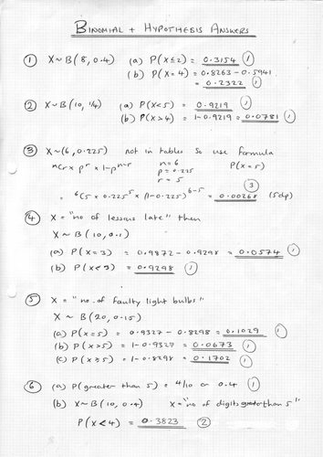 Binomial and Hypothesis Testing | Teaching Resources