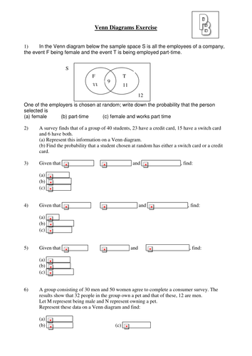 Probability with Venn Diagrams Resources | Tes