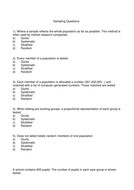 Sampling Questions | Teaching Resources