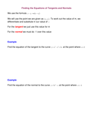 A level Maths C1: Tangents and Normals worksheet | Teaching Resources
