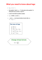 A level Maths: Logarithms worksheets and revision - Resources - TES