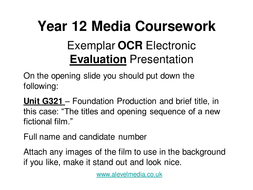a level media studies coursework examples