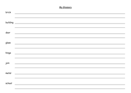 Create own glossary fro topic book | Teaching Resources
