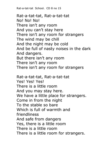 Chords. Lyrics. ' Rat a tat tat' by pwilloughby3 - Teaching Resources - TES