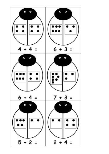 Ladybird addition pairs game (different numbers) | Teaching Resources