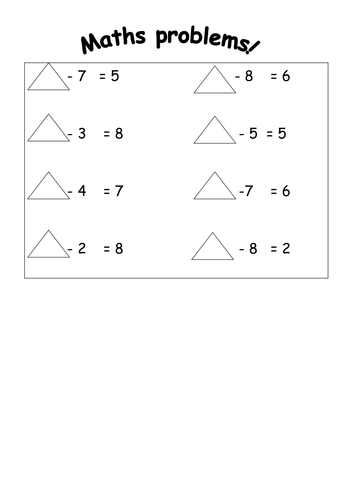 subtracting within 20 find the missing number teaching resources