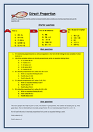 GCSE Maths: Direct Proportion Worksheet | Teaching Resources