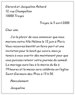 invitation letter in french letter  mmezedd invitation  sample Teaching wedding by