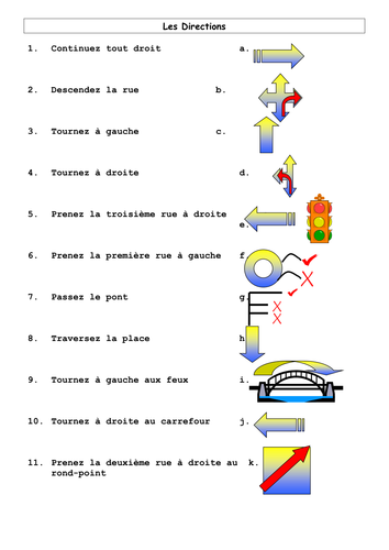 french directions worksheet pdf