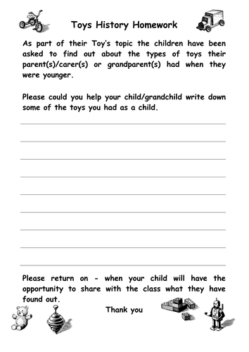 Toys from the past homework. | Teaching Resources
