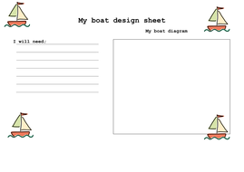 DT - boat design sheet Teaching Resources