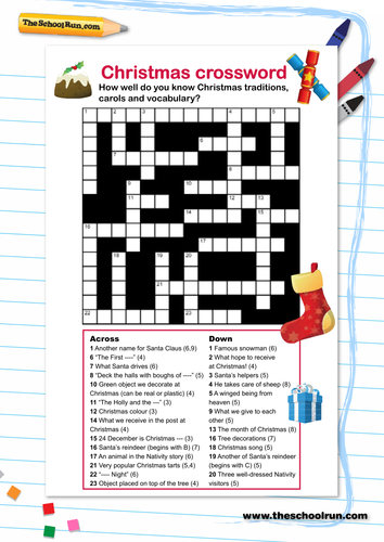 Christmas crossword puzzle | Teaching Resources