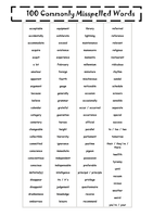 Commonly misspelled words -worksheet by maz1 - UK Teaching Resources - TES
