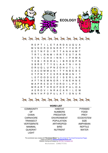 Ecology wordsearch | Teaching Resources