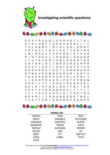 Investigating science wordsearch | Teaching Resources