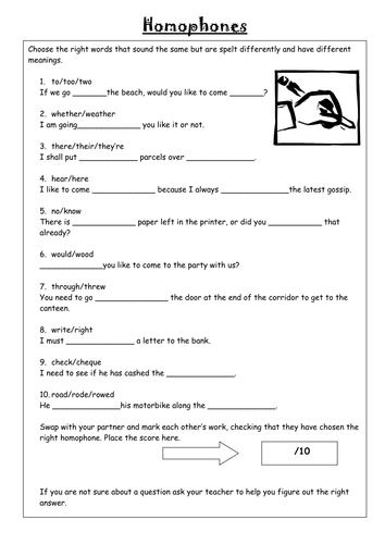 looking at homophones starter task teaching resources