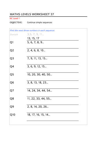 simple sequences teaching resources