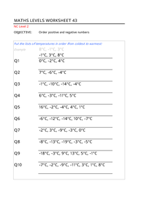 Ordering Positive and Negative Numbers by EdithHollis - UK Teaching