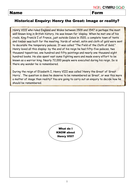 Henry VIII - Worksheet | Teaching Resources