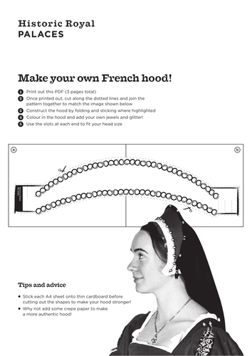 Template for a Tudor lady's French Hood | Teaching Resources