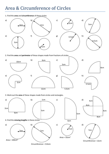 area circumference of circles worksheet by tristanjones