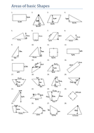 Area of basic shapes. Worksheet. KS3 | Teaching Resources