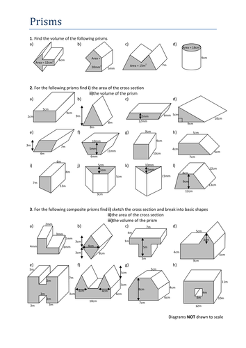 Printables Volume Of A Prism Worksheet volumes of prisms worksheet by tristanjones teaching resources tes
