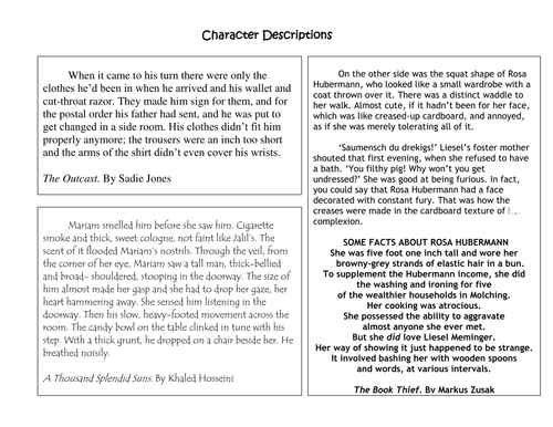 character creative writing description