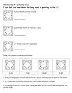 oclock worksheets teaching resources