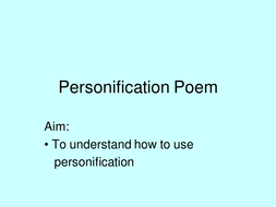 Personification poems. | Teaching Resources