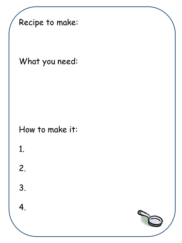 worksheet recipe blank by Resources writing Recipe Teaching   TES frame claireh1039