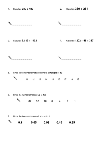 Y6 MATHS SAT QUESTIONS 1 - 20 grouped topics | Teaching Resources