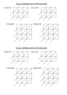 Long multiplication with gelosia worksheets Teaching Resources