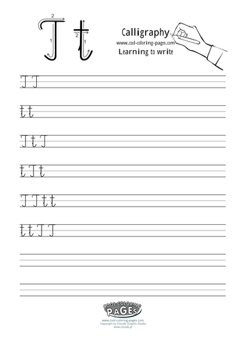 Calligraphy for Kids: Letter T | Teaching Resources