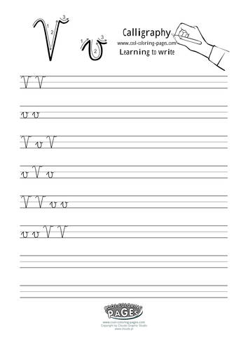 Calligraphy for Kids: Letter V | Teaching Resources