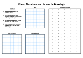 KS3 Maths Isometric and Elevations Worksheet Teaching 